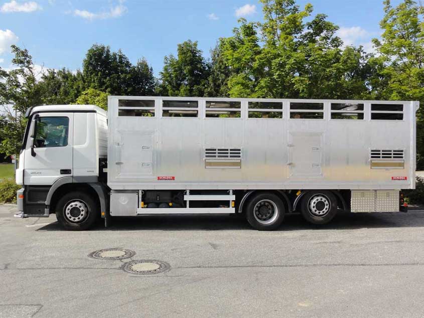 Lkw-Aufbau für den Transport von Tieren der Firma Schlögl Fahrzeugbau